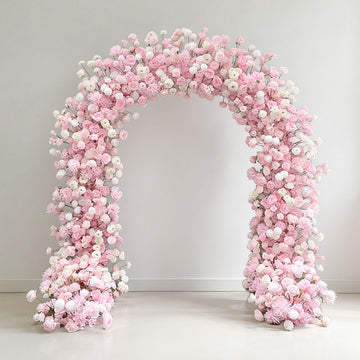 Beda Pink Wedding Arch Altar Backdrop With Artificial Flowers High Quality Silk Floral For Ceremony Events