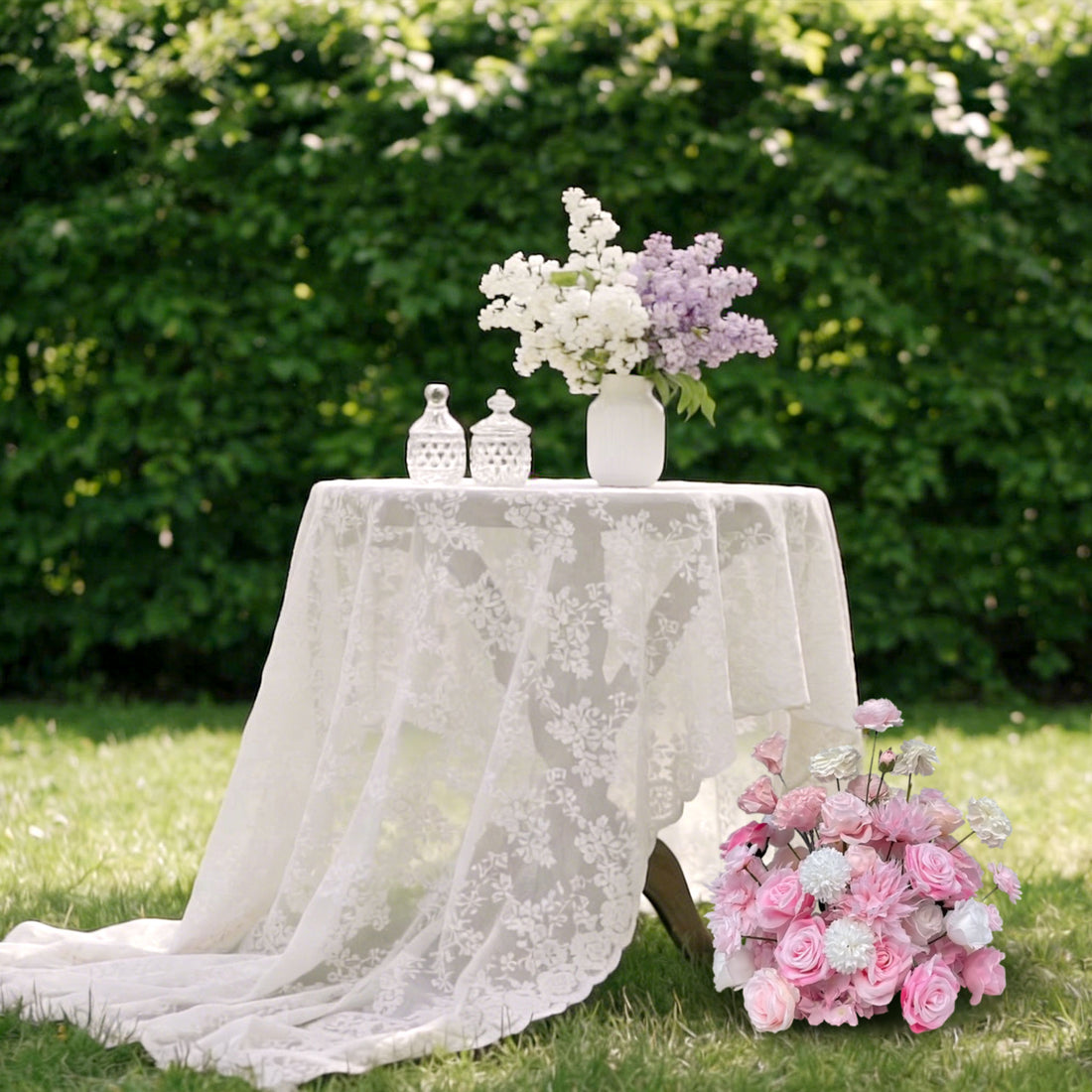 Beda Pink Color Wedding Table and Aisle Centerpieces Arrangement with Faux Artificial Flowers