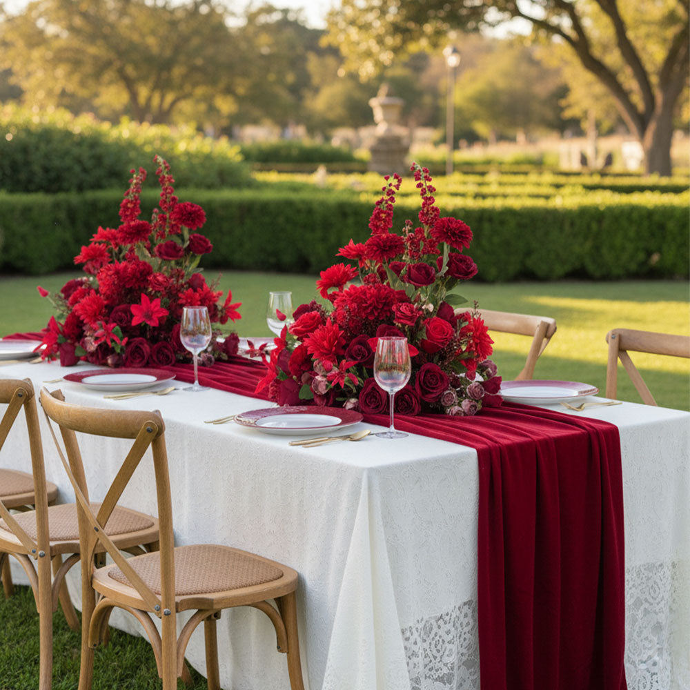 2ft Faux Flowers Wedding Table Centerpieces with Delphinium in Burgundy Red