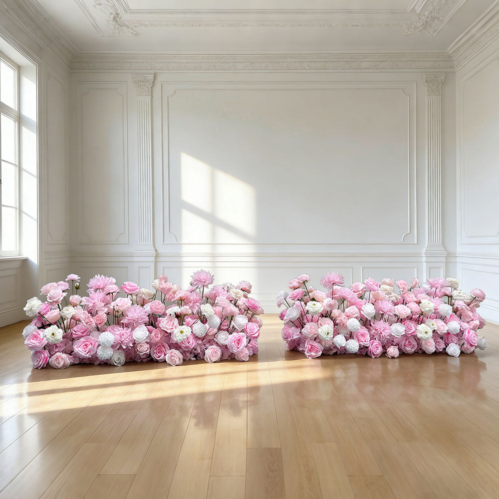 Beda Pink Faux Artificial Flower Runner Top Table Elegant Floral Arrangement Wedding Party Decor