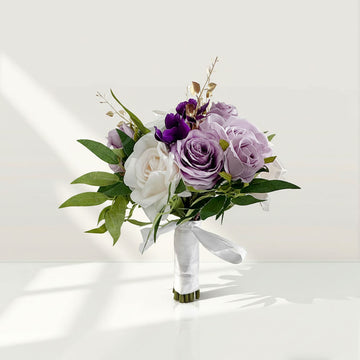 Beda Purple Lifelike Faux Artificial Flowers Bouquets for Wedding High Quality Silk Rose Arrangements