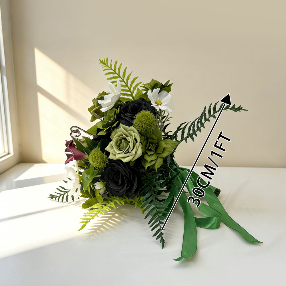 12 inches Bridal Bouquets in Greenery Tropicals