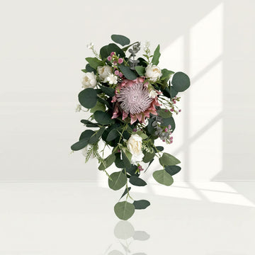 Beda Pink Bespoke Premium silk artificial flowers Faux wedding bouquets beautiful Protea stems