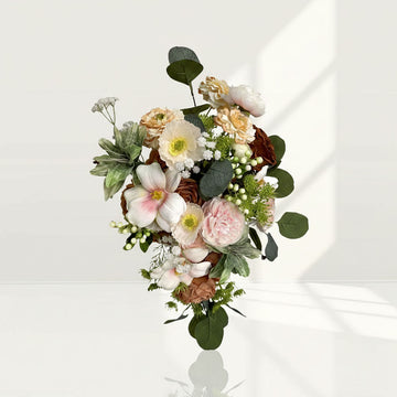 Beda pink Real touch wedding bouquets premium faux artificial flowers garden roses