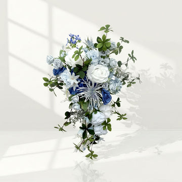 Beda Blue Luxury wedding Bridal Bridesmaid bouquets crafted from premium artificial flowers