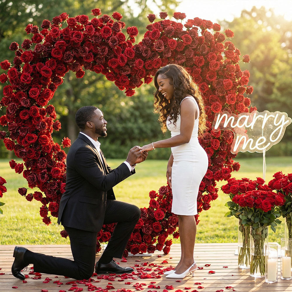 7ft Red and burgundy legant artificial heart-shaped floral silk rose for wedding ceremony