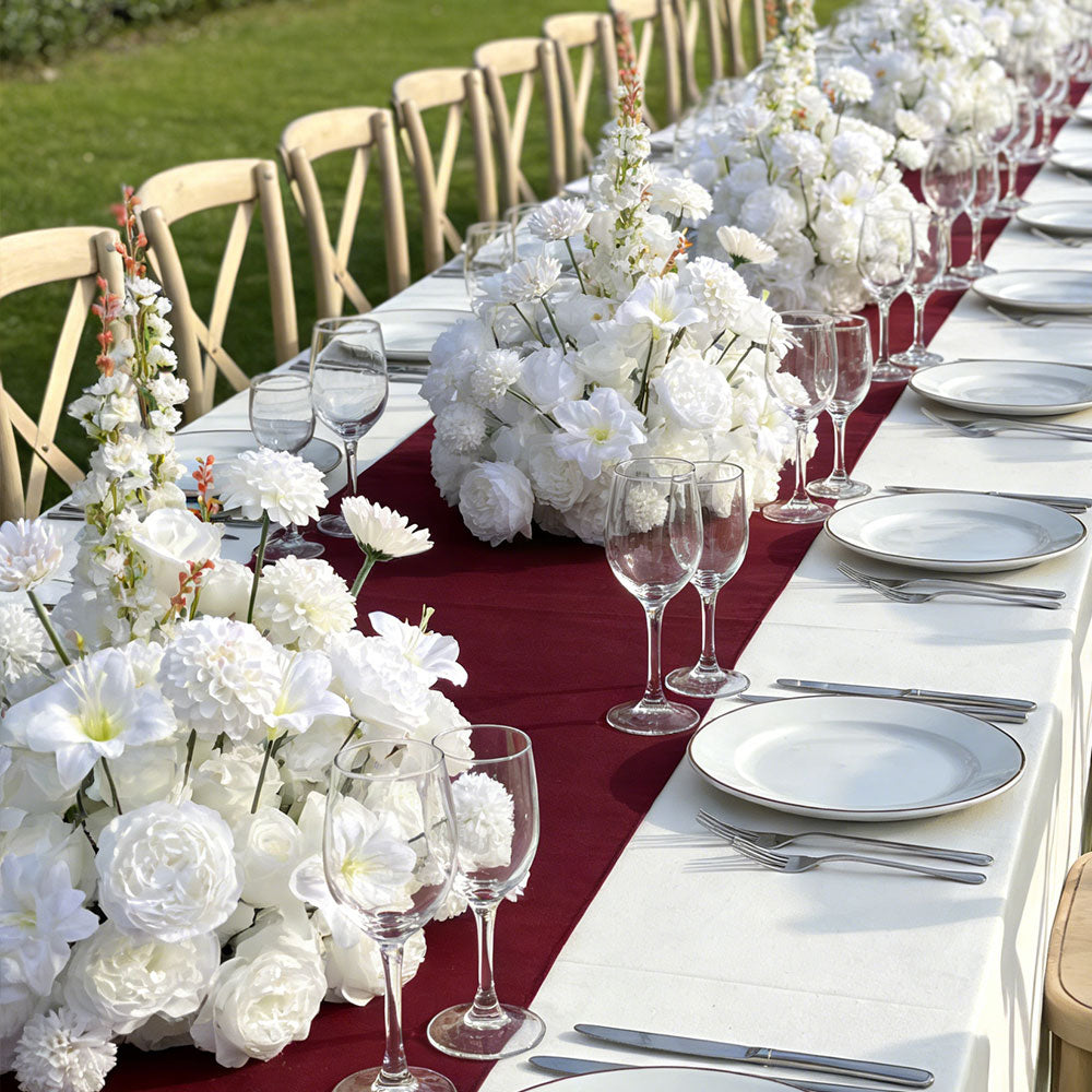 2ft Top Table Centerpieces with Artificial Roses in White