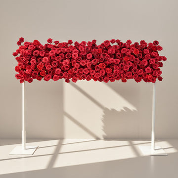 8ft Red fake flowers runner wedding realistic silk banqet table decor durable