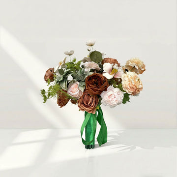 Beda pink Silk wedding bridal bouquets Unique artificial flowers featuring garden roses