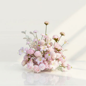 2ft Fake Flowers Banquet Table Centerpieces with Roses in Blush Pink