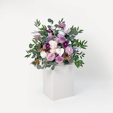16" Faux Floral Centerpieces and Aisle Flowers in Lilac White Color