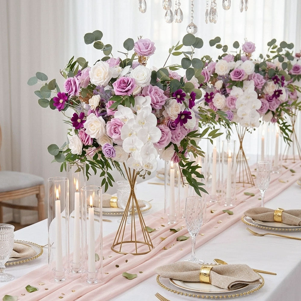 2ft Wedding Table Centerpieces Dome in Purple White
