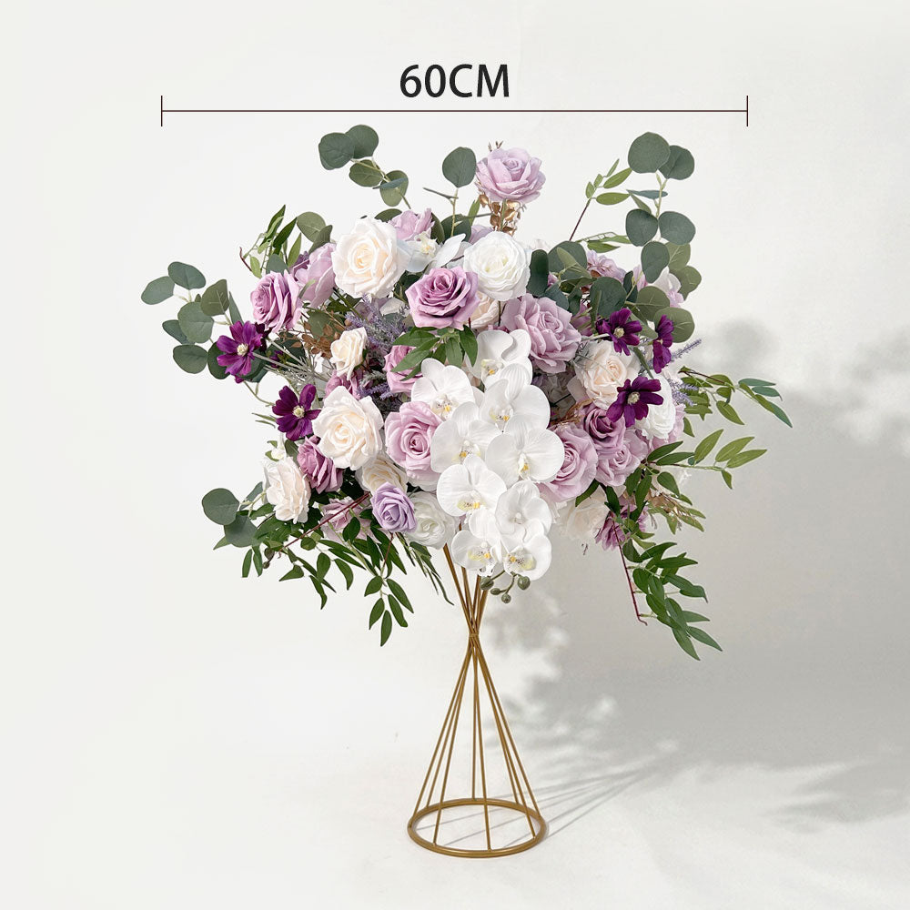 2ft Lilac & White Artificial Wedding Centerpiece – 60cm