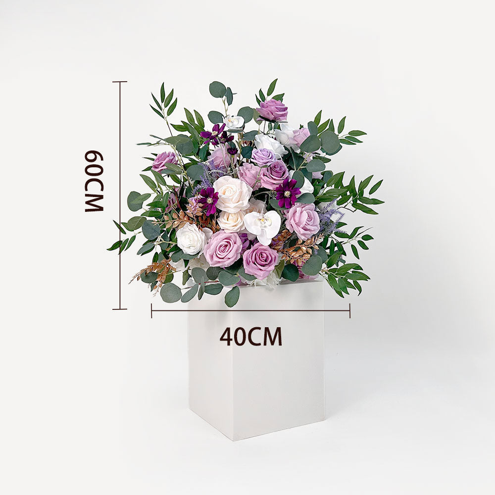 16" Lilac & White Artificial Wedding Aisle Flowers – 40cm