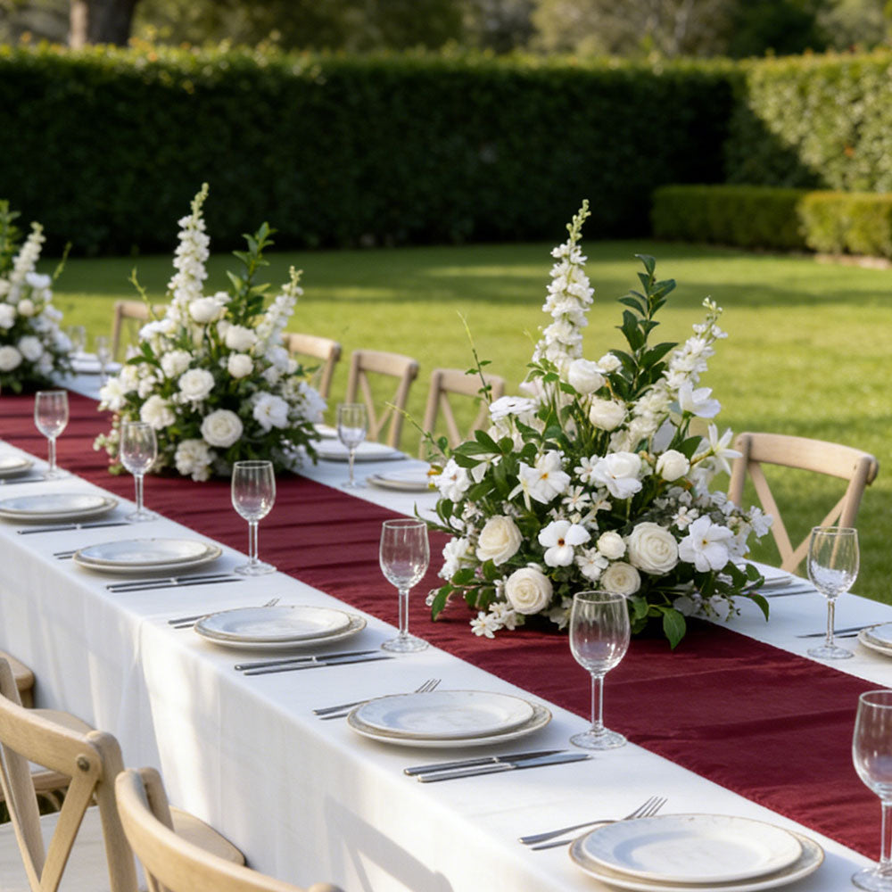 2ft Artificial Flowers Wedding Banquet Centerpieces in White and Green