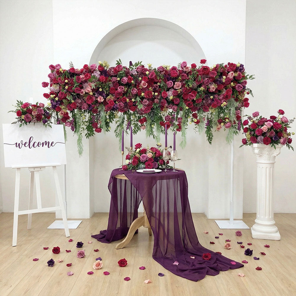 Beda artificial floral arrangements runner wedding lifelike reusable artificial silk floral decor