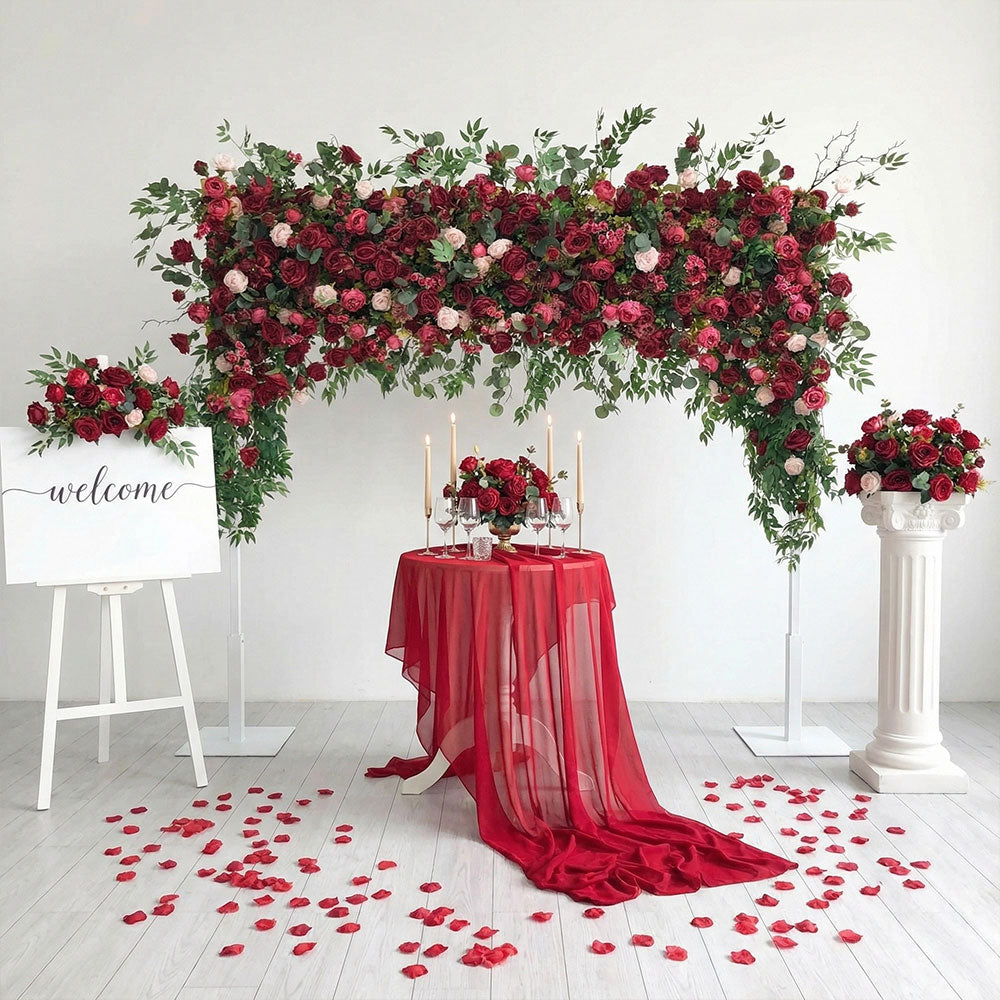 8ft Hanging Floral Row Greenery Vine Table Runner Aisle Flower Event Banquet Props