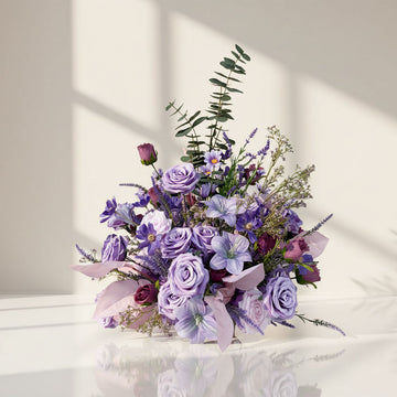 2ft Artificial Flowers Wedding Round Centerpieces in Purple