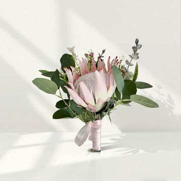 Beda Pink Classic artificial Silk flowers wedding bouquets silk baby breath Protea arrangements