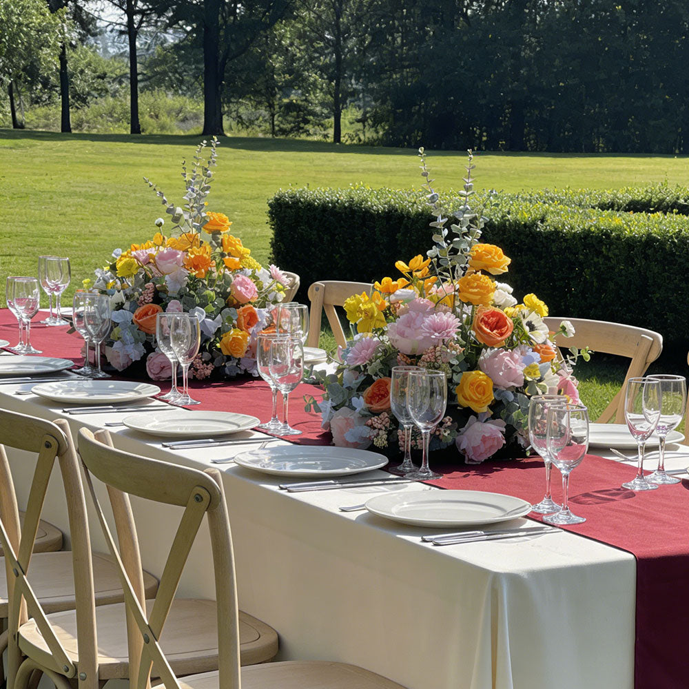 2ft Faux Flowers Centerpieces Banquet Table Decor in Orange and Yellow
