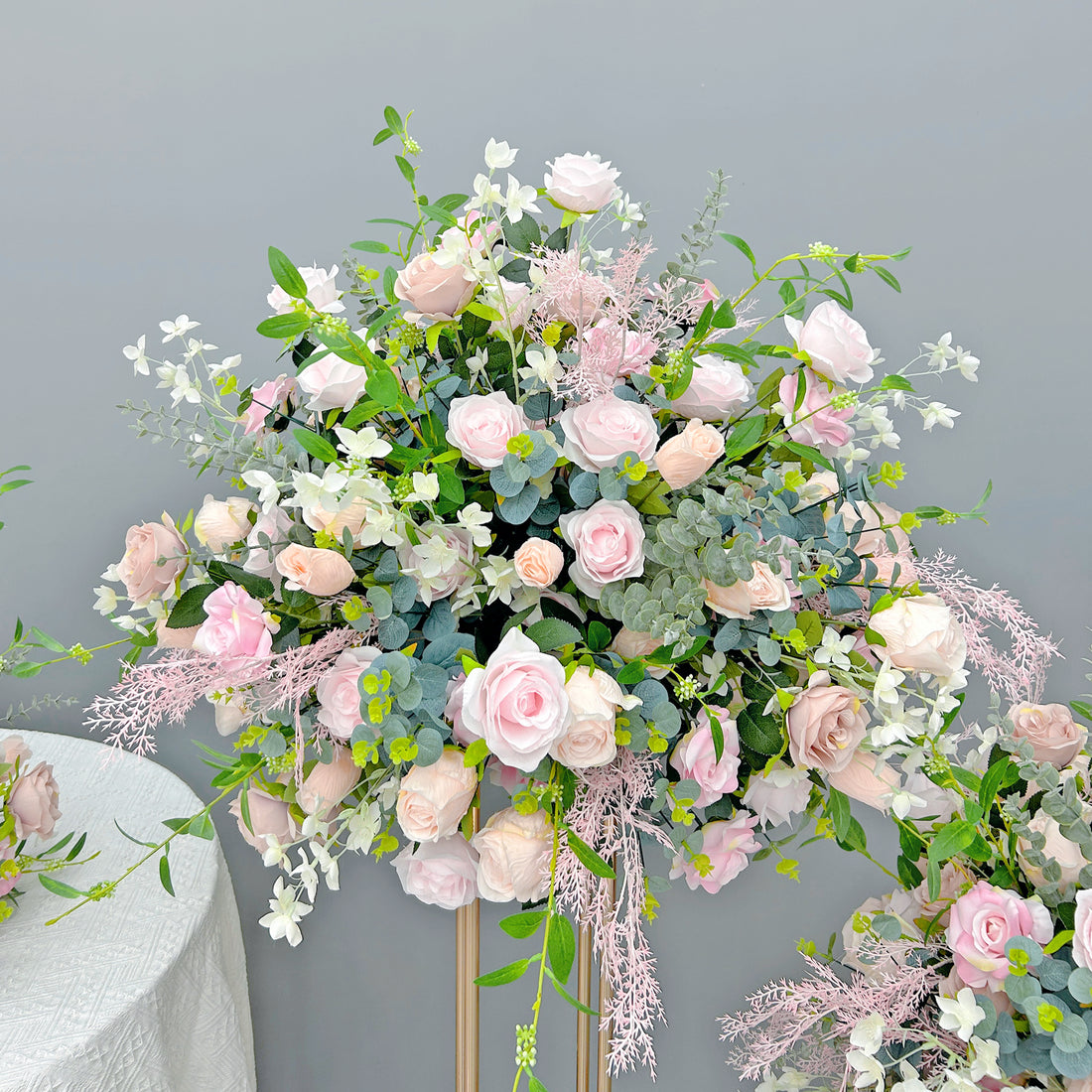 Beda Flower White Rose Leaves Flower Ball for Table Centerpieces Wedding Event Decor