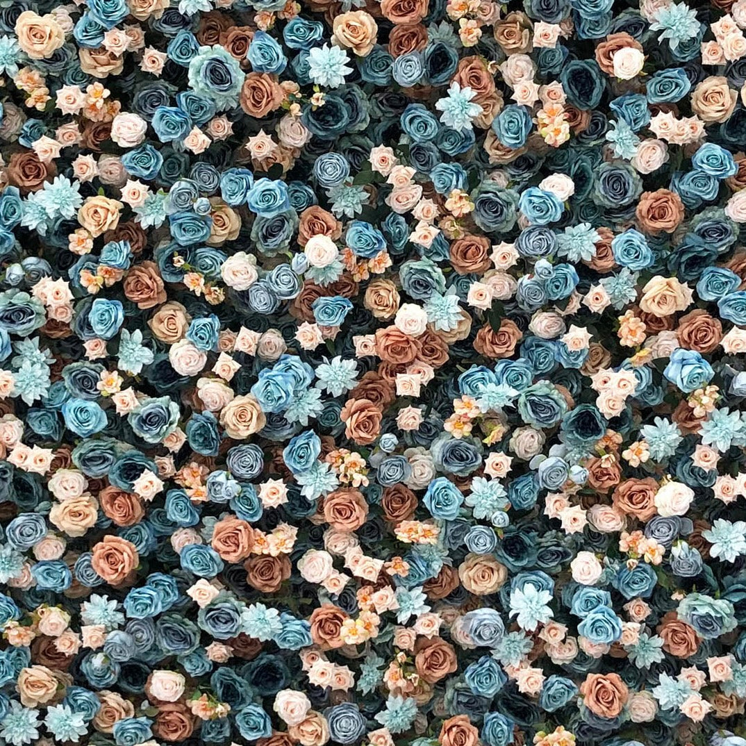 Beda Flower 7D Blue Coffe Orange Rose Navy Blue Peony Blue Lotus Roll Up Silk Flower Wall Panel Wedding Event Backdrop Decor