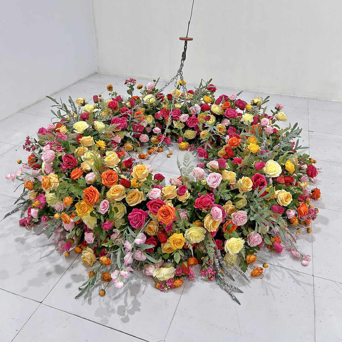 Artificial Flower Ceiling Roof Decoration Ring 7ft